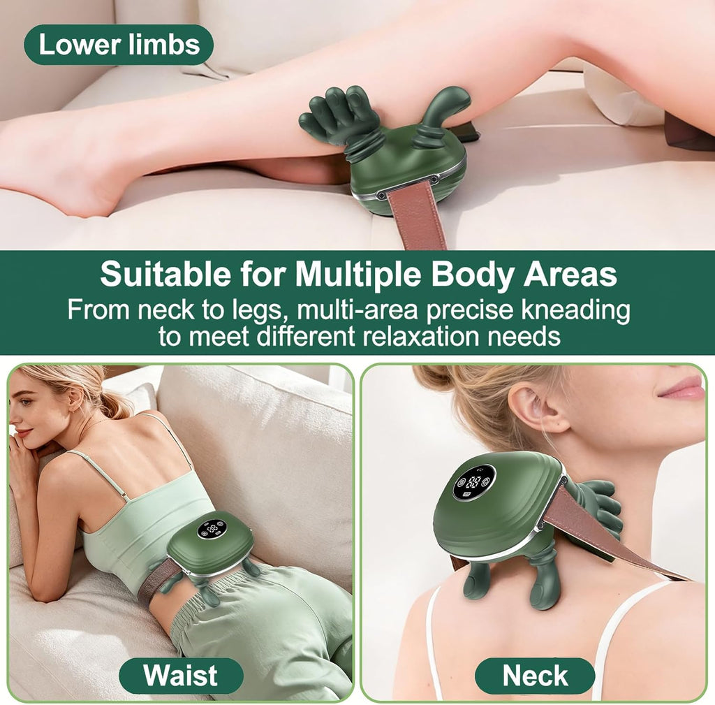 Deep kneading massage with soothing heat to help relax tense neck and shoulder muscles.